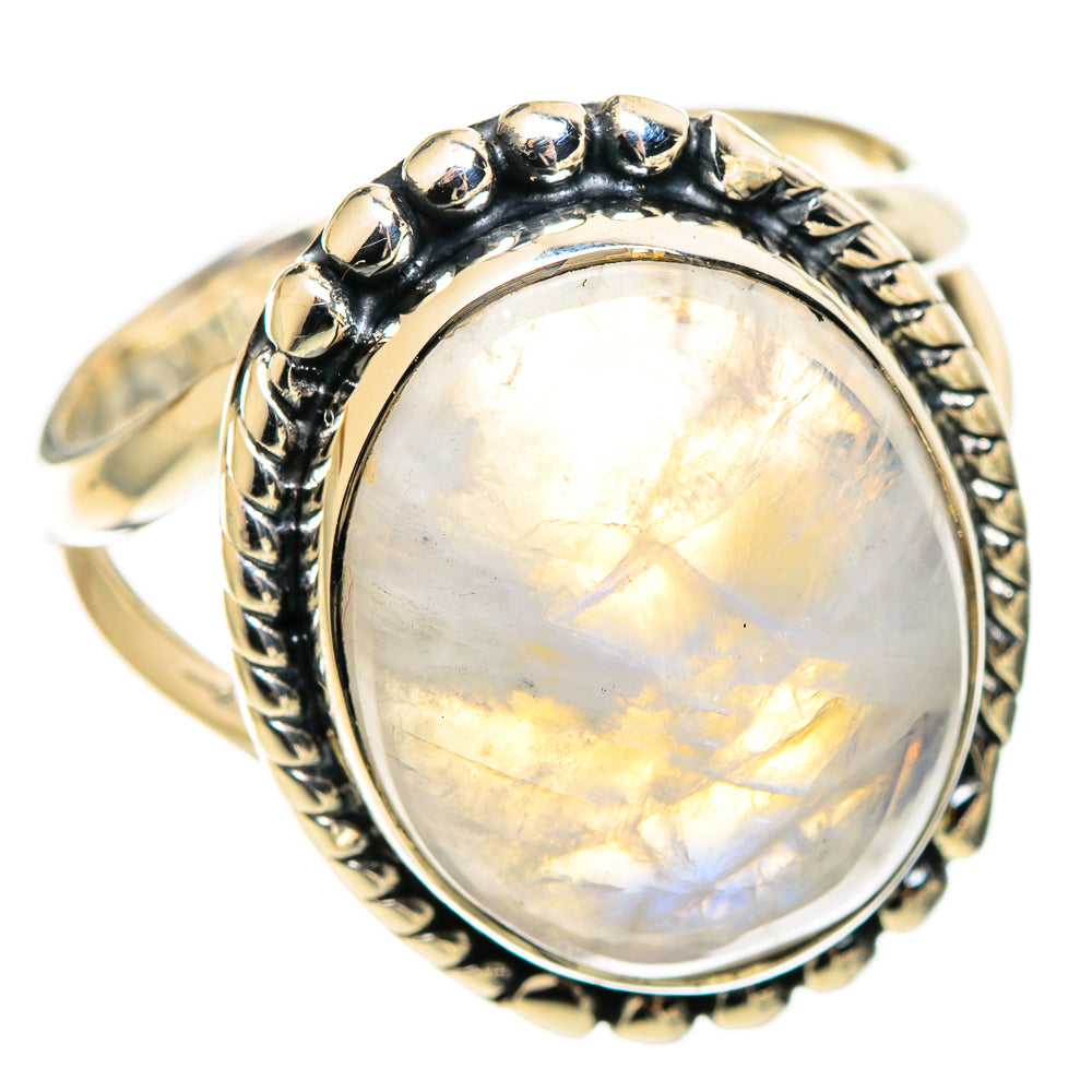 Rainbow Moonstone Rings handcrafted by Ana Silver Co - RING108814 - Photo 2