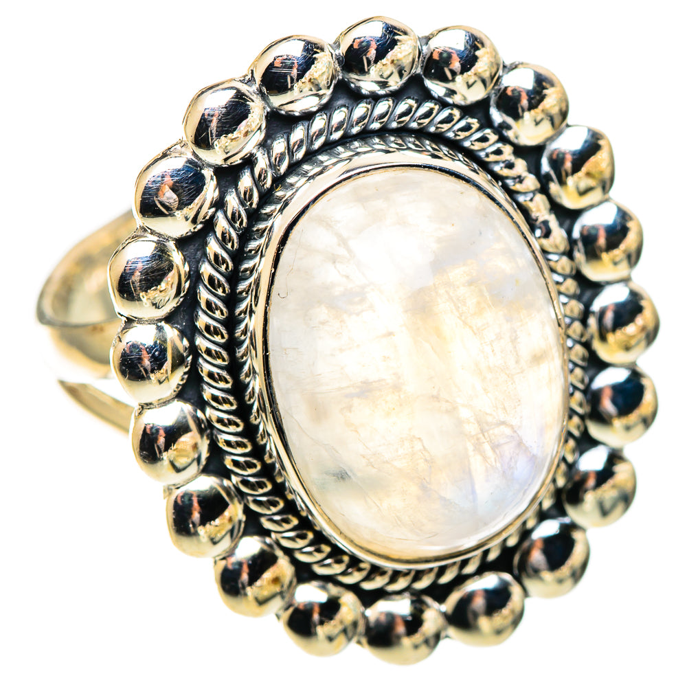 Rainbow Moonstone Rings handcrafted by Ana Silver Co - RING108815 - Photo 2