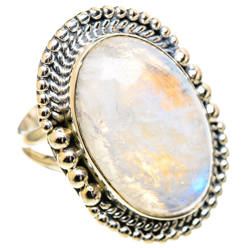 Rainbow Moonstone Rings handcrafted by Ana Silver Co - RING108890 - Photo 2