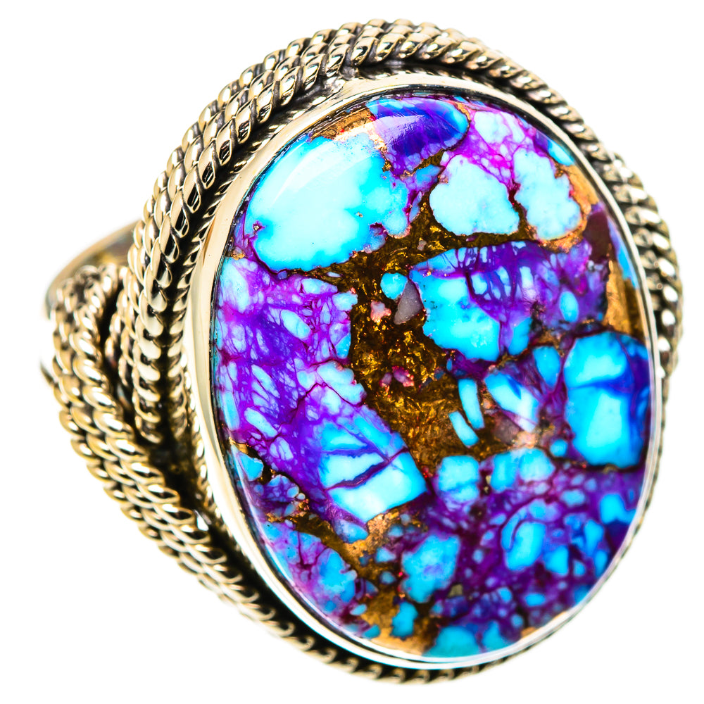 Spiny Oyster Turquoise Rings handcrafted by Ana Silver Co - RING108976 - Photo 2