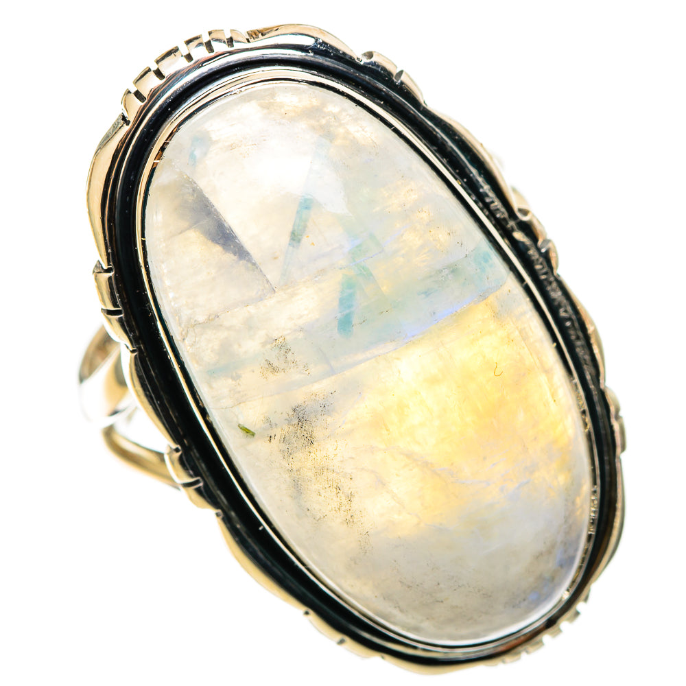 Rainbow Moonstone Rings handcrafted by Ana Silver Co - RING109167 - Photo 2