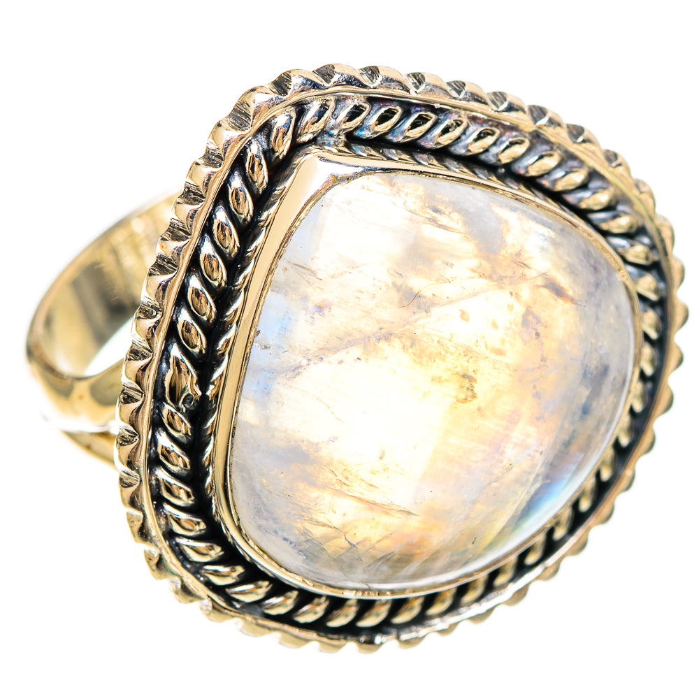 Rainbow Moonstone Rings handcrafted by Ana Silver Co - RING109245 - Photo 2