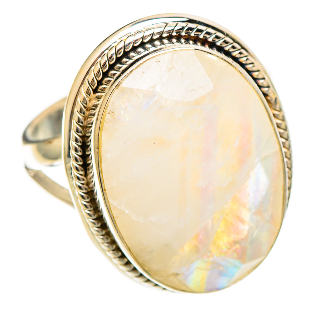 Rainbow Moonstone Rings handcrafted by Ana Silver Co - RING109285 - Photo 2