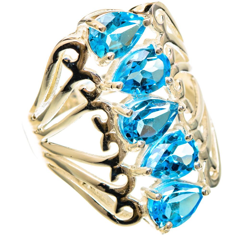 Blue Topaz Rings handcrafted by Ana Silver Co - RING109322 - Photo 2