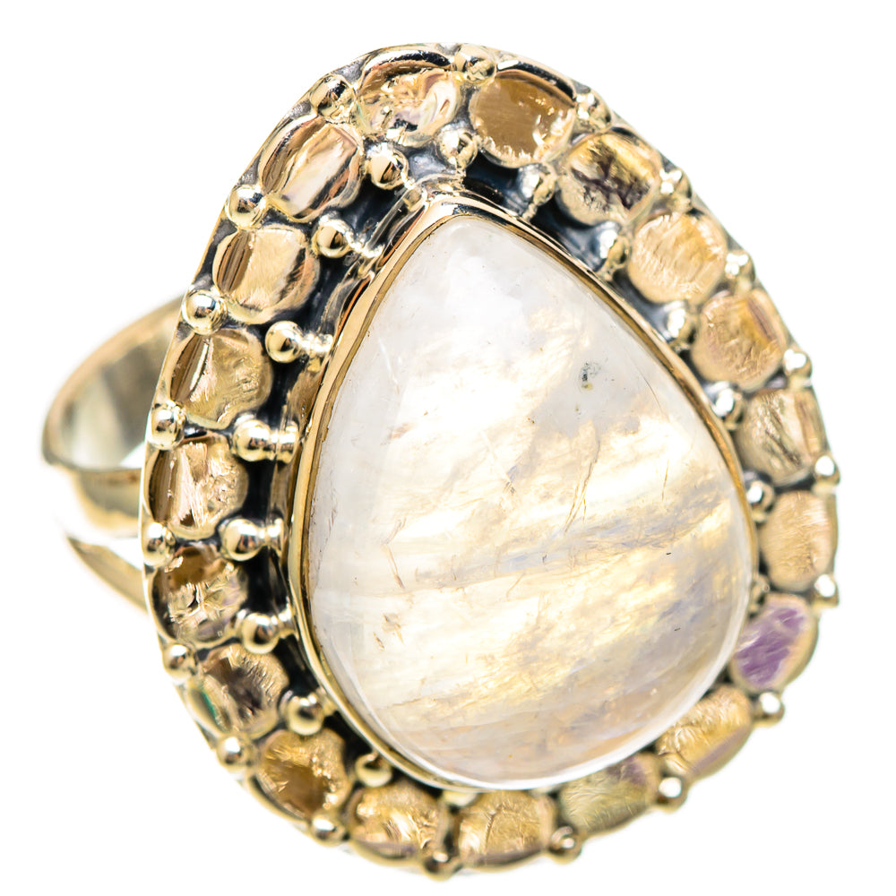 Rainbow Moonstone Rings handcrafted by Ana Silver Co - RING109344 - Photo 2