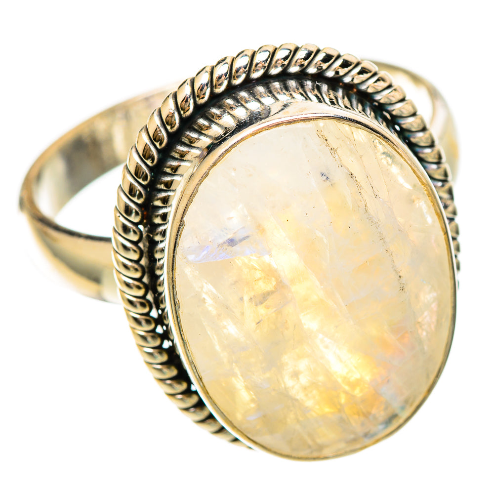 Rainbow Moonstone Rings handcrafted by Ana Silver Co - RING109345 - Photo 2