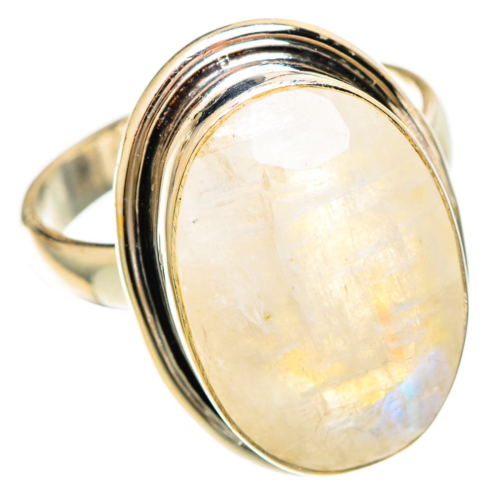 Rainbow Moonstone Rings handcrafted by Ana Silver Co - RING109375 - Photo 2