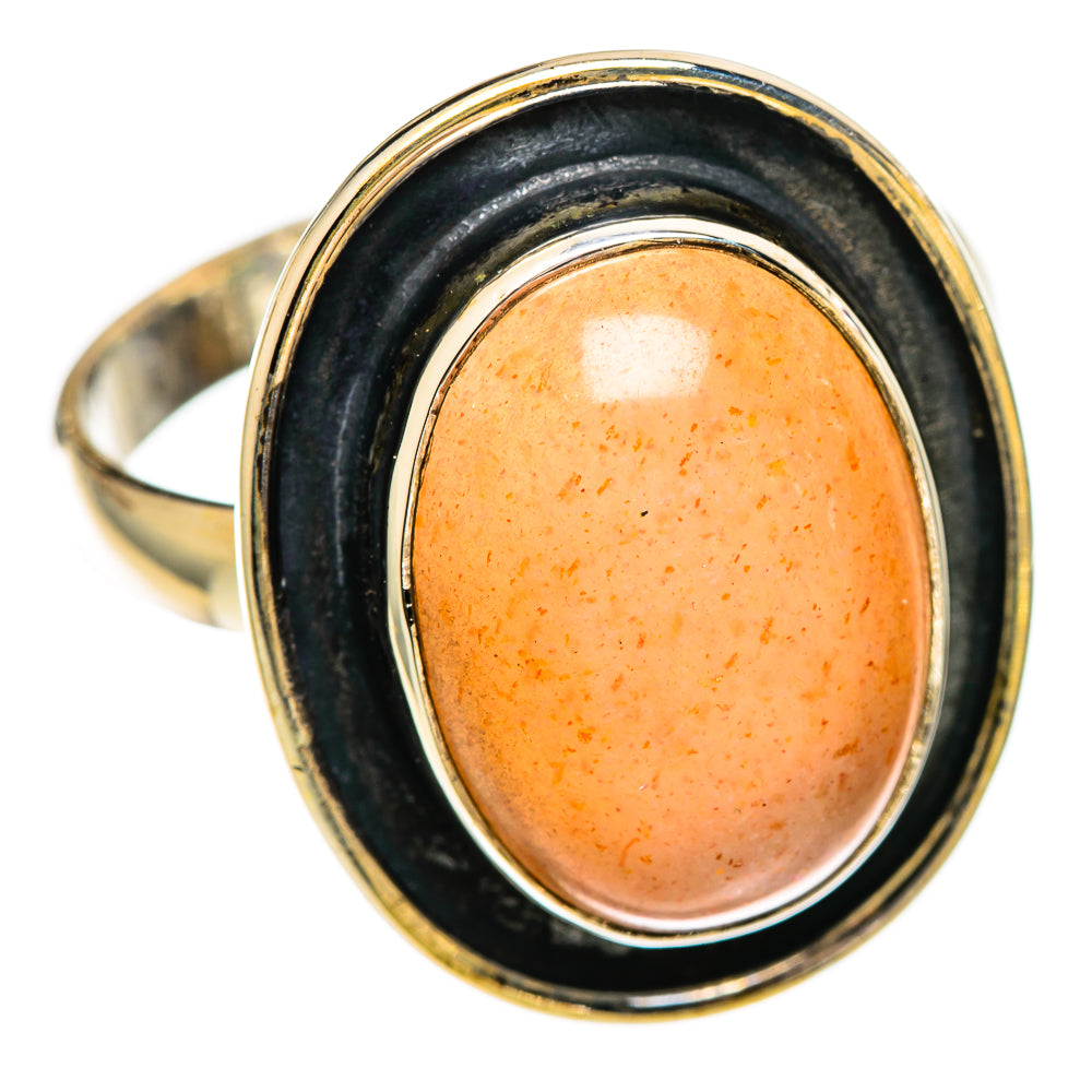 Peach Moonstone Rings handcrafted by Ana Silver Co - RING109544 - Photo 2