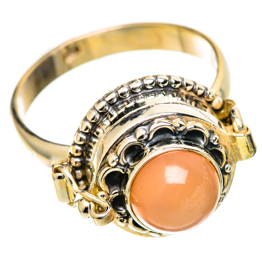 Peach Moonstone Rings handcrafted by Ana Silver Co - RING109545 - Photo 2