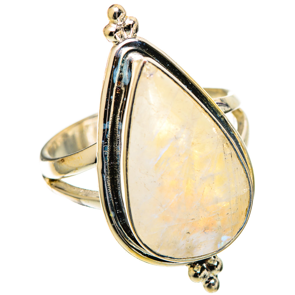 Rainbow Moonstone Rings handcrafted by Ana Silver Co - RING109585 - Photo 2