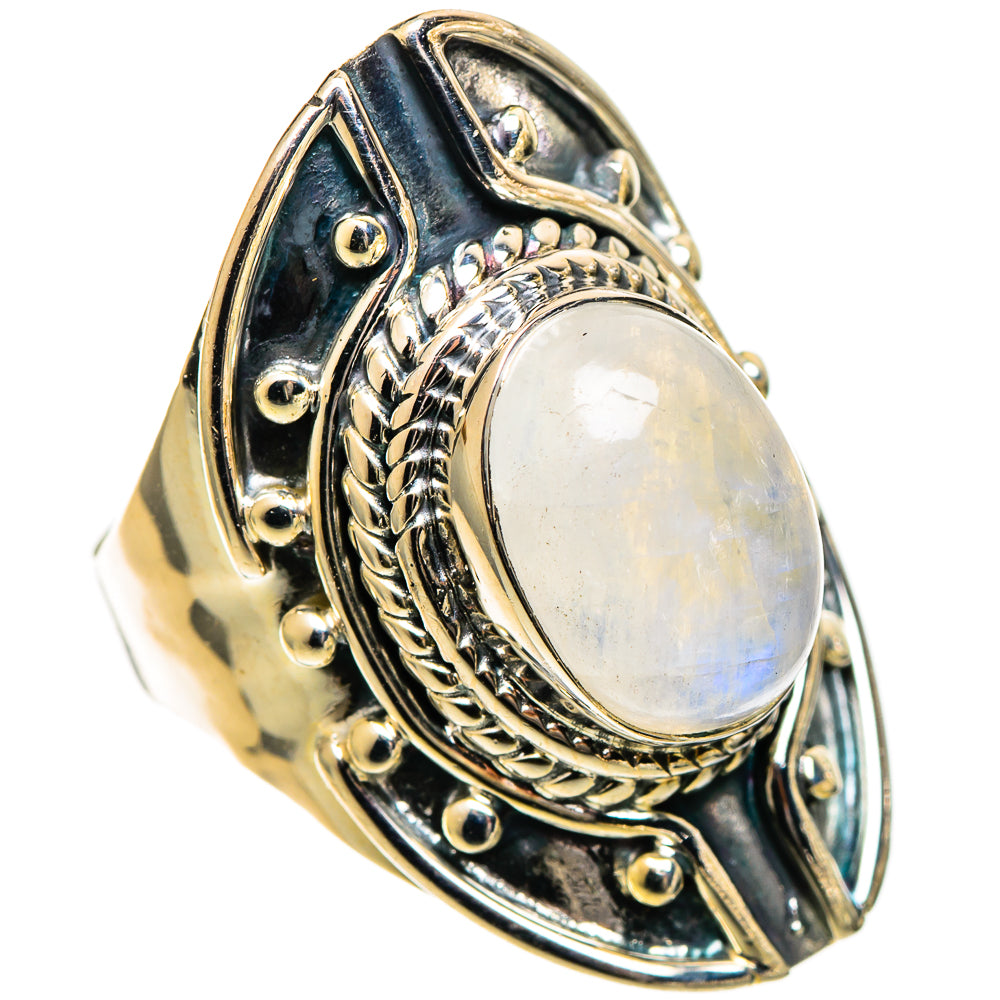 Rainbow Moonstone Rings handcrafted by Ana Silver Co - RING109616 - Photo 2