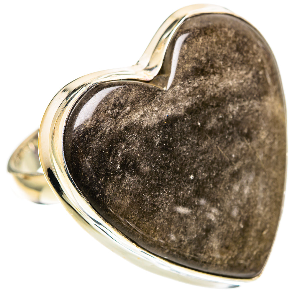 Gold Sheen Obsidian Rings handcrafted by Ana Silver Co - RING109729 - Photo 2