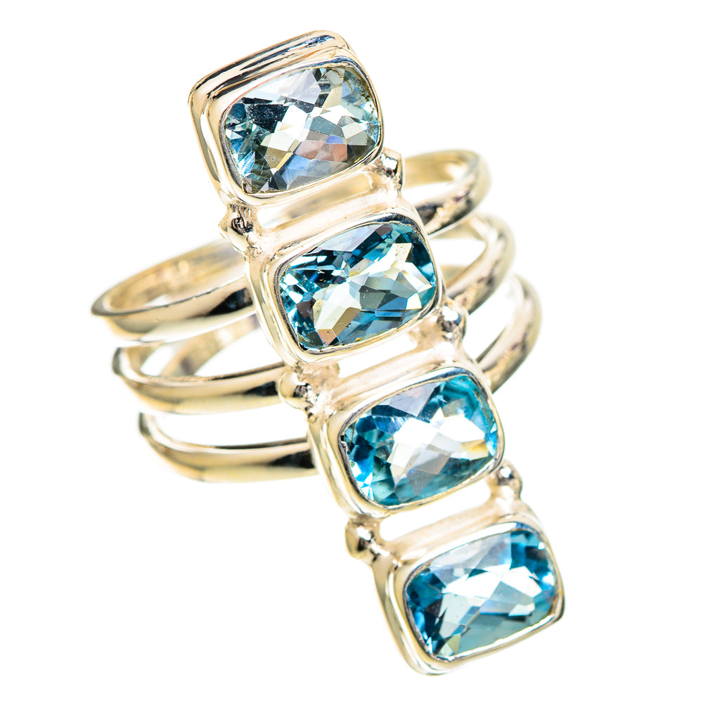 Blue Topaz Rings handcrafted by Ana Silver Co - RING109752 - Photo 2