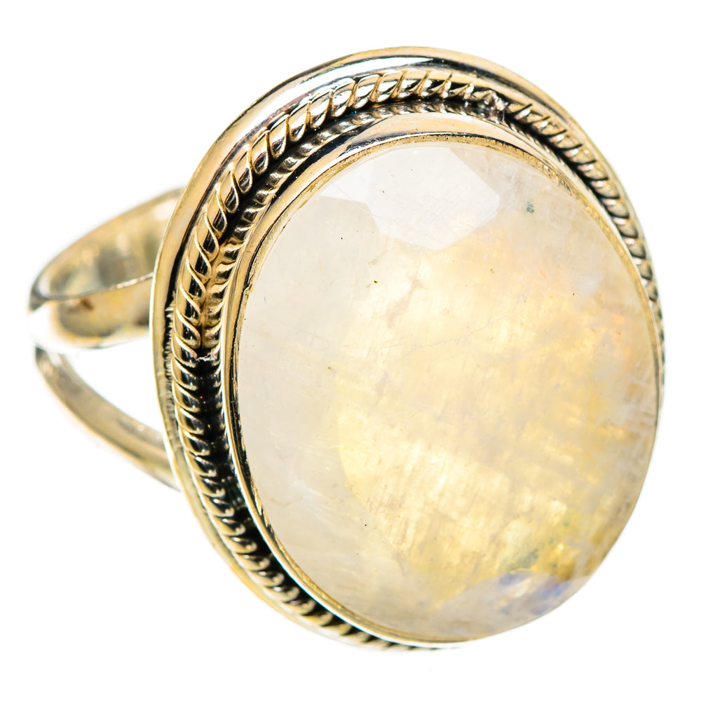 Rainbow Moonstone Rings handcrafted by Ana Silver Co - RING109893 - Photo 2
