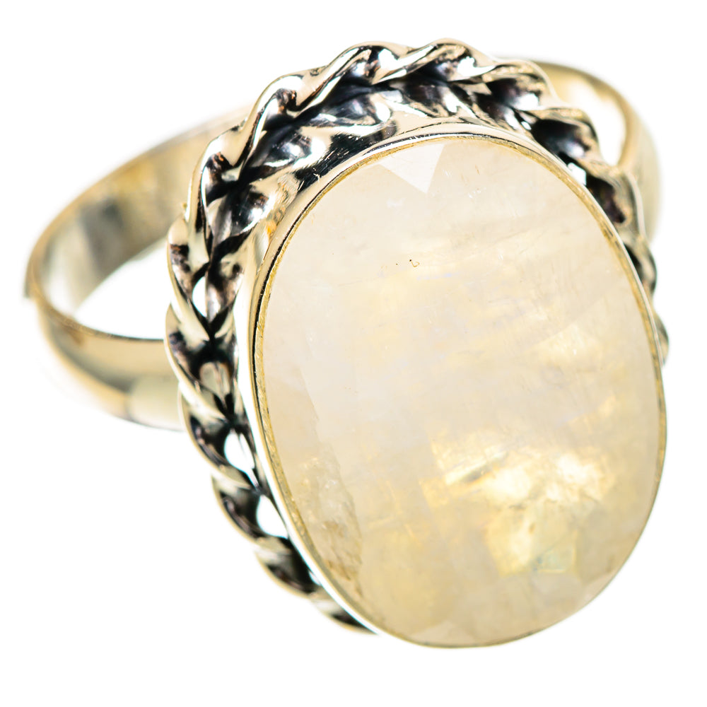 Rainbow Moonstone Rings handcrafted by Ana Silver Co - RING109921 - Photo 2