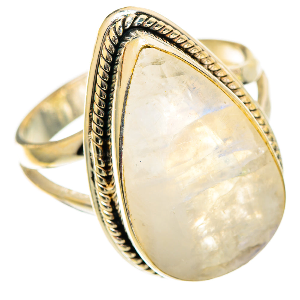 Rainbow Moonstone Rings handcrafted by Ana Silver Co - RING109950 - Photo 2