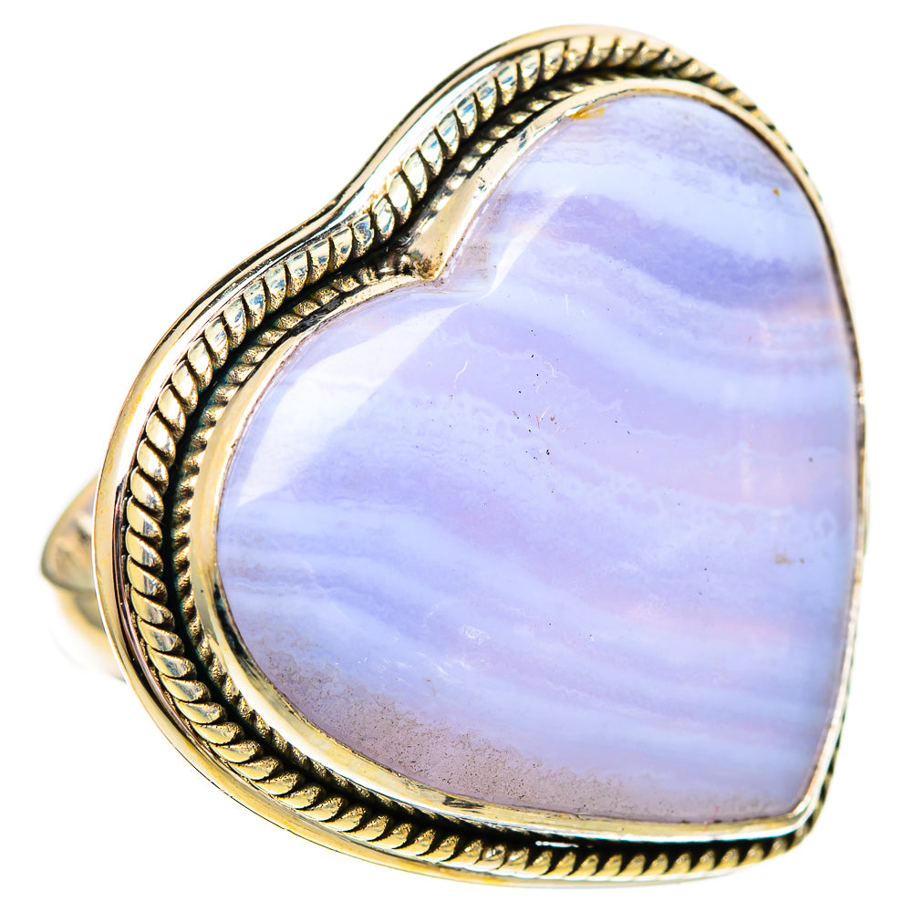 Blue Lace Agate Rings handcrafted by Ana Silver Co - RING110412 - Photo 2