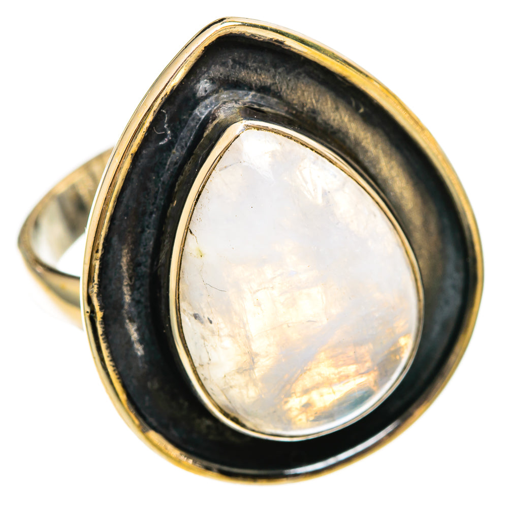 Rainbow Moonstone Rings handcrafted by Ana Silver Co - RING110469 - Photo 2
