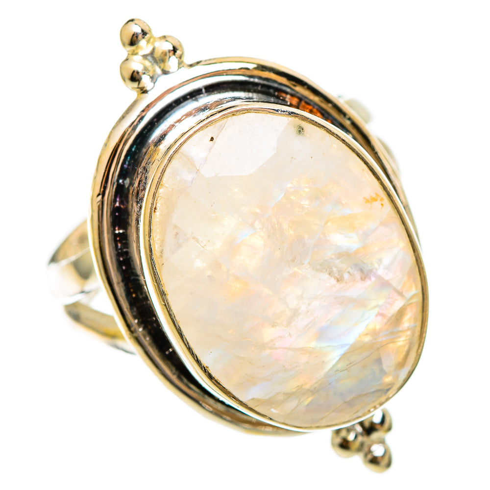 Rainbow Moonstone Rings handcrafted by Ana Silver Co - RING110501 - Photo 2