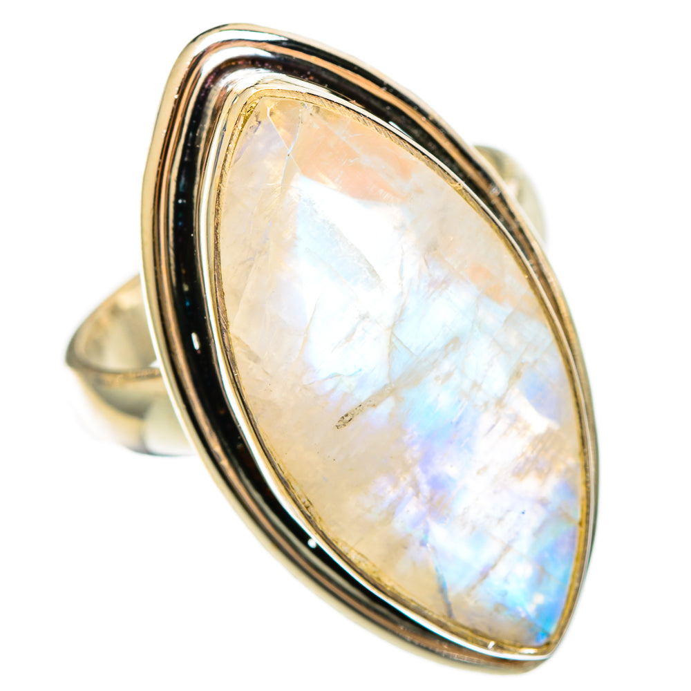 Rainbow Moonstone Rings handcrafted by Ana Silver Co - RING110526 - Photo 2