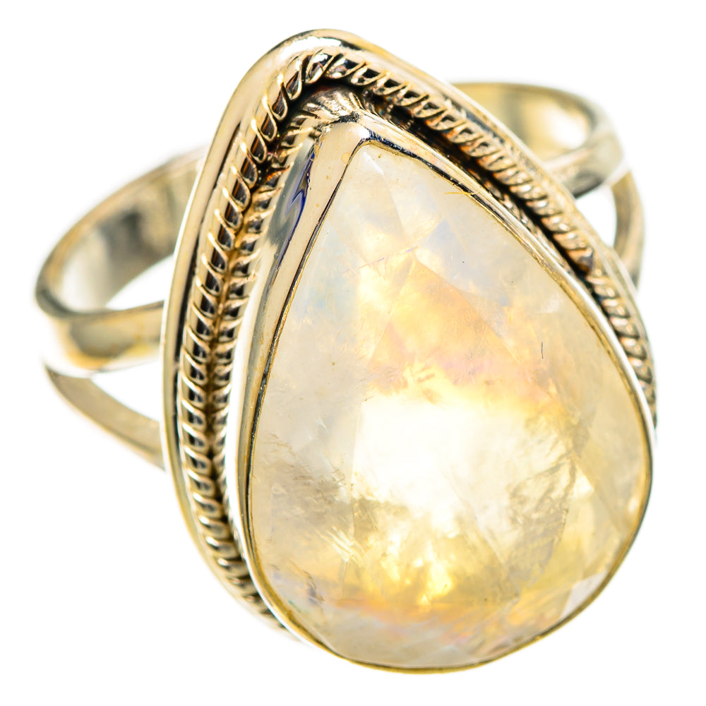 Rainbow Moonstone Rings handcrafted by Ana Silver Co - RING110578 - Photo 2