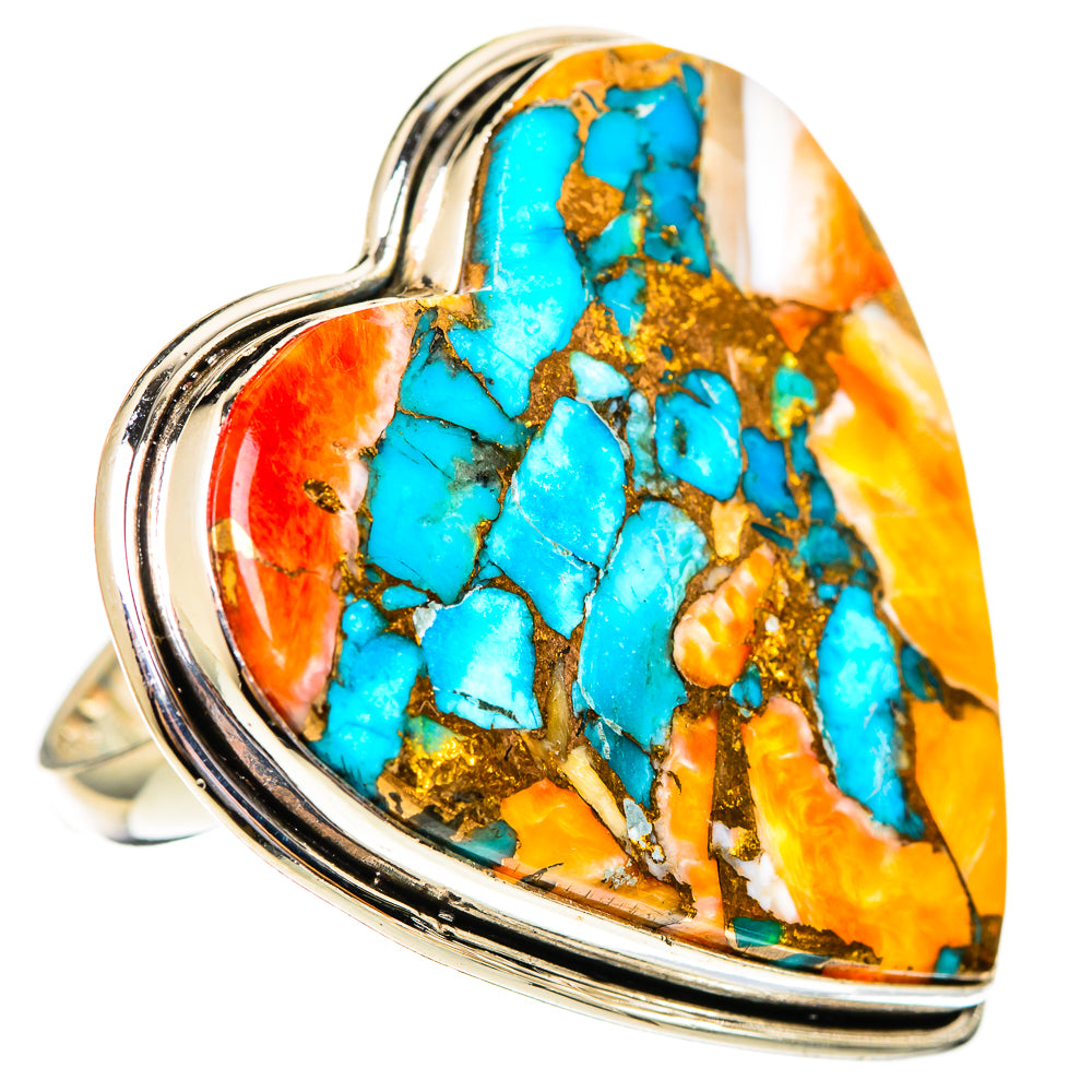 Spiny Oyster Turquoise Rings handcrafted by Ana Silver Co - RING110648 - Photo 2