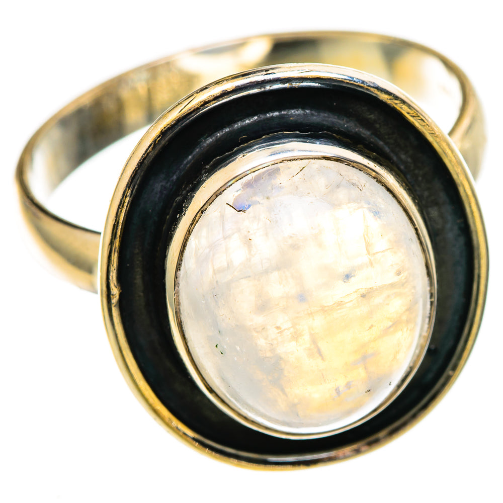 Rainbow Moonstone Rings handcrafted by Ana Silver Co - RING110803 - Photo 2