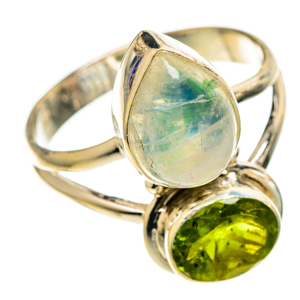 Rainbow Moonstone Rings handcrafted by Ana Silver Co - RING110839 - Photo 2