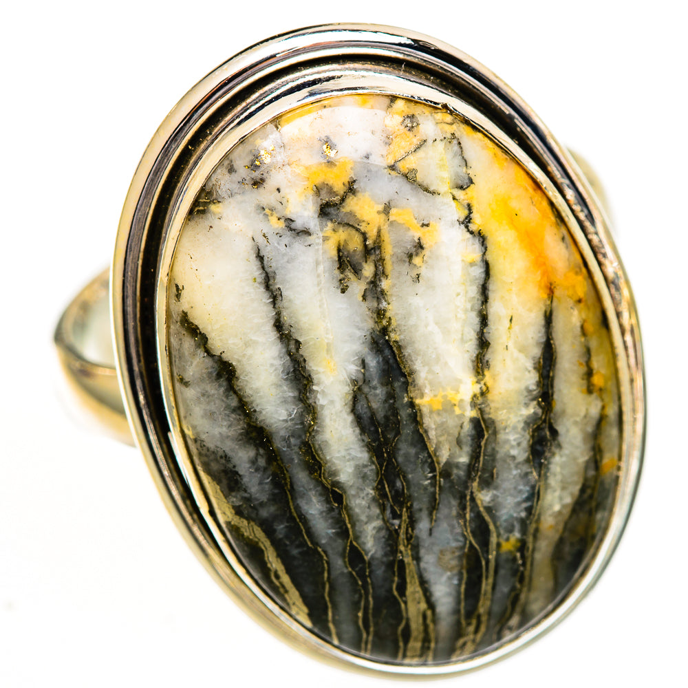 Pyrite Agate Rings handcrafted by Ana Silver Co - RING110934 - Photo 2