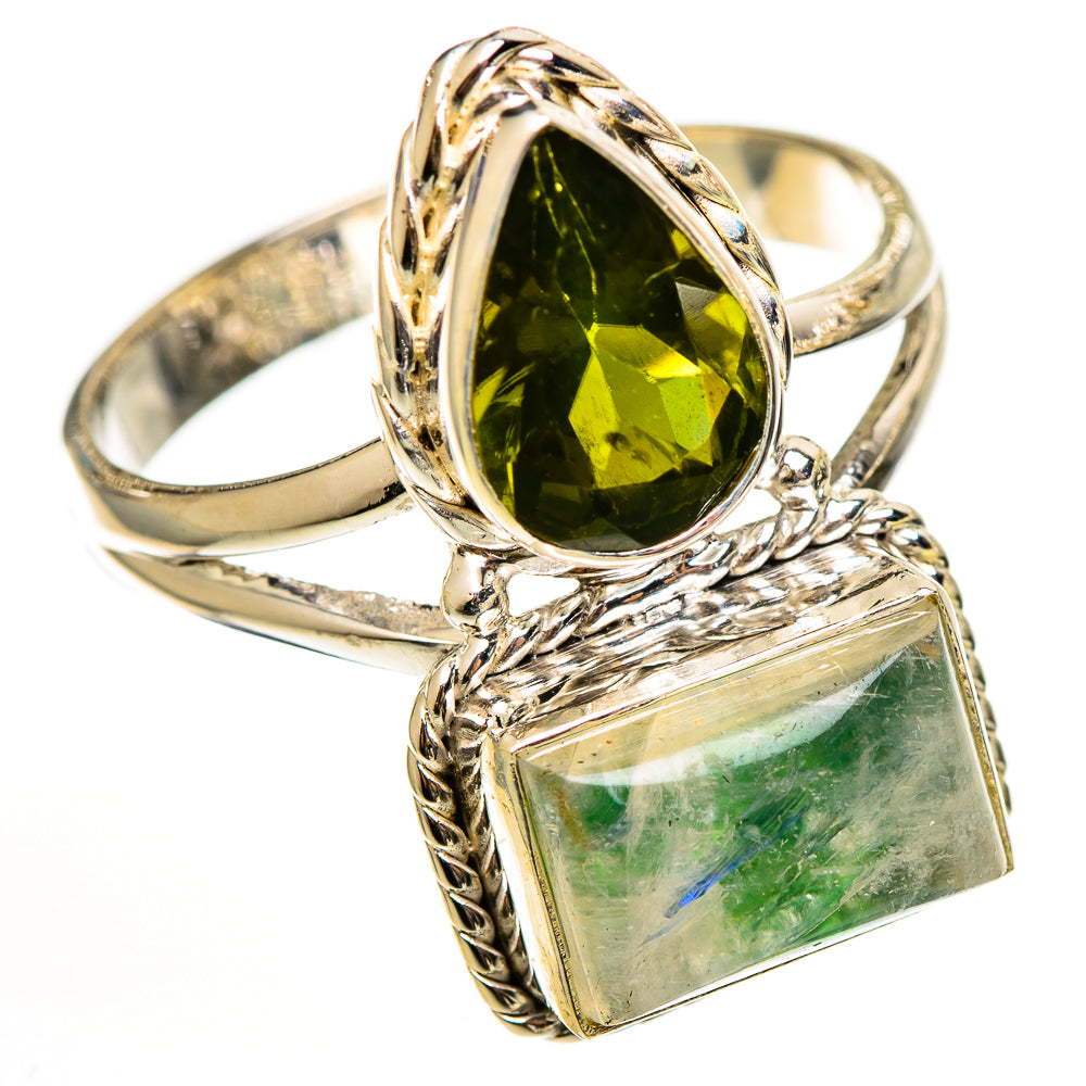 Green Moonstone Rings handcrafted by Ana Silver Co - RING111056 - Photo 2
