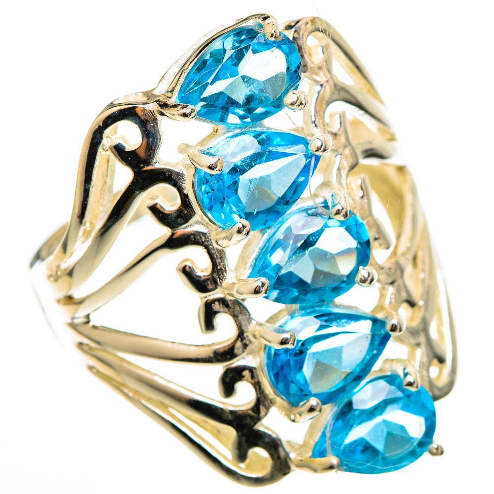 Blue Topaz Rings handcrafted by Ana Silver Co - RING111108 - Photo 2
