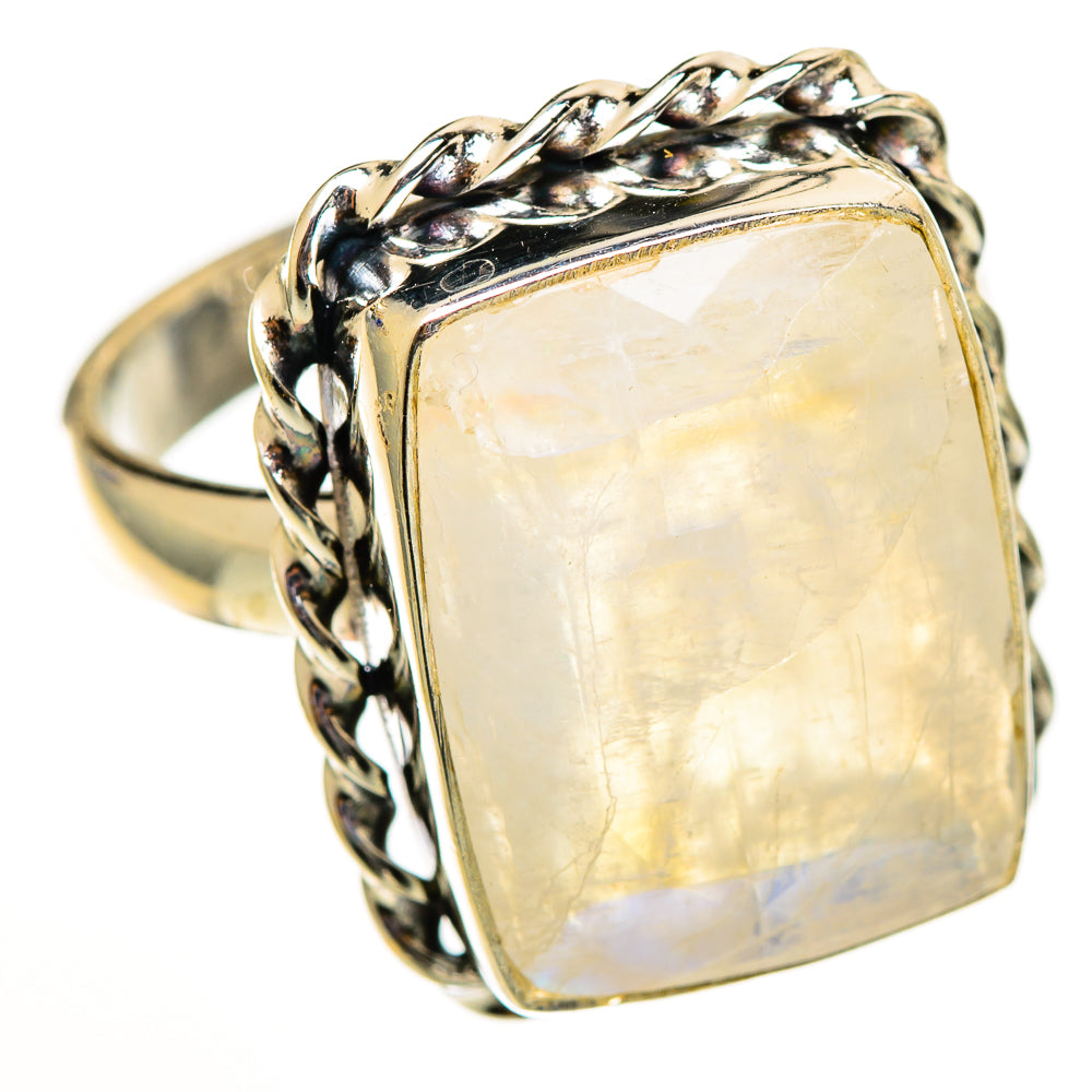 Rainbow Moonstone Rings handcrafted by Ana Silver Co - RING111154 - Photo 2