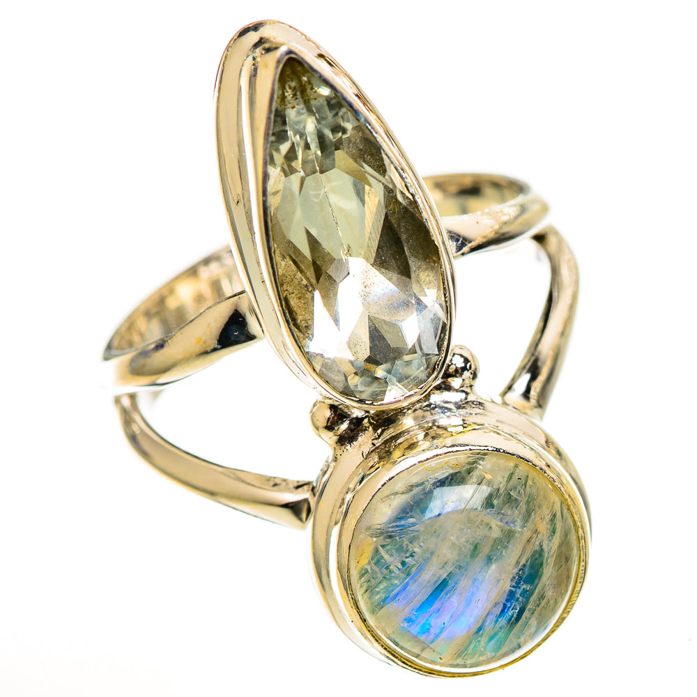 Rainbow Moonstone Rings handcrafted by Ana Silver Co - RING111163 - Photo 2