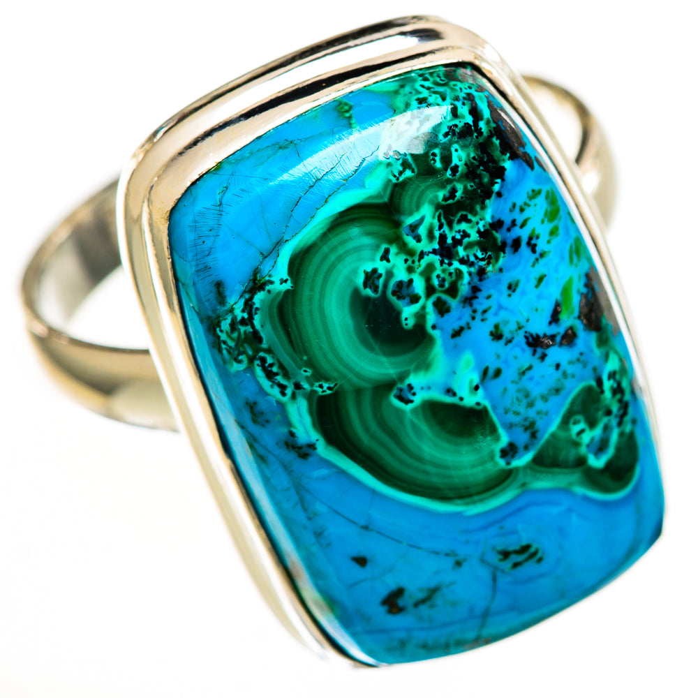 Malachite In Chrysocolla Rings handcrafted by Ana Silver Co - RING111754 - Photo 2
