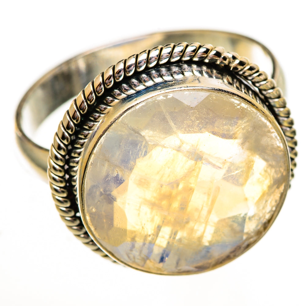Rainbow Moonstone Rings handcrafted by Ana Silver Co - RING111773 - Photo 2