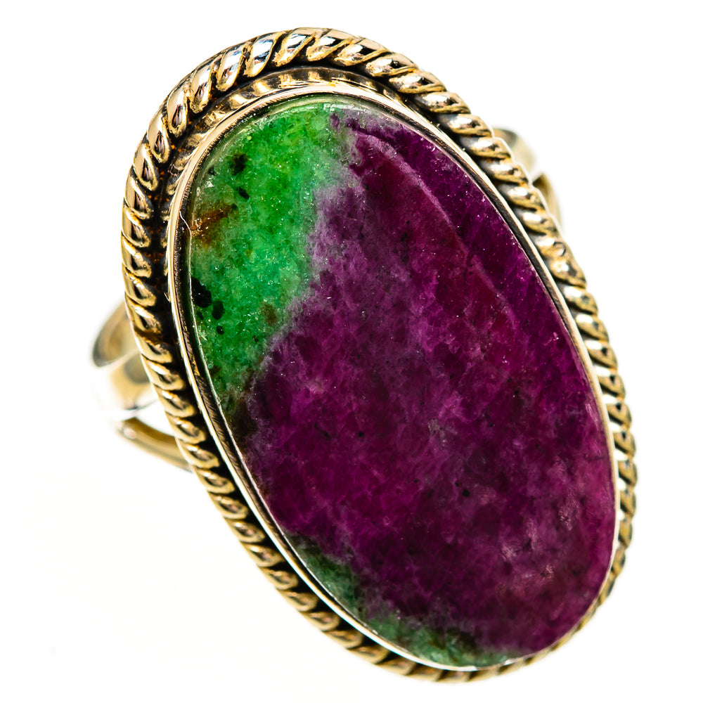 Ruby Zoisite Rings handcrafted by Ana Silver Co - RING111807 - Photo 2