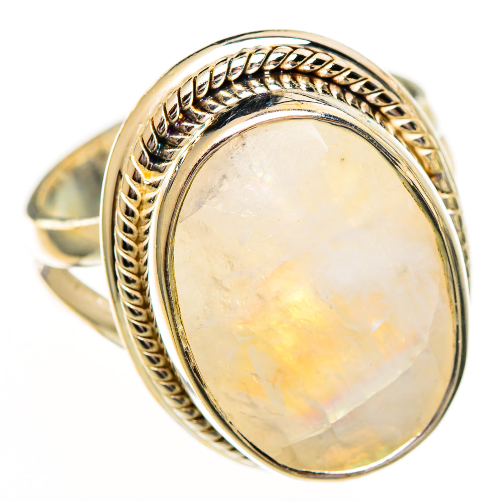 Rainbow Moonstone Rings handcrafted by Ana Silver Co - RING111863 - Photo 2