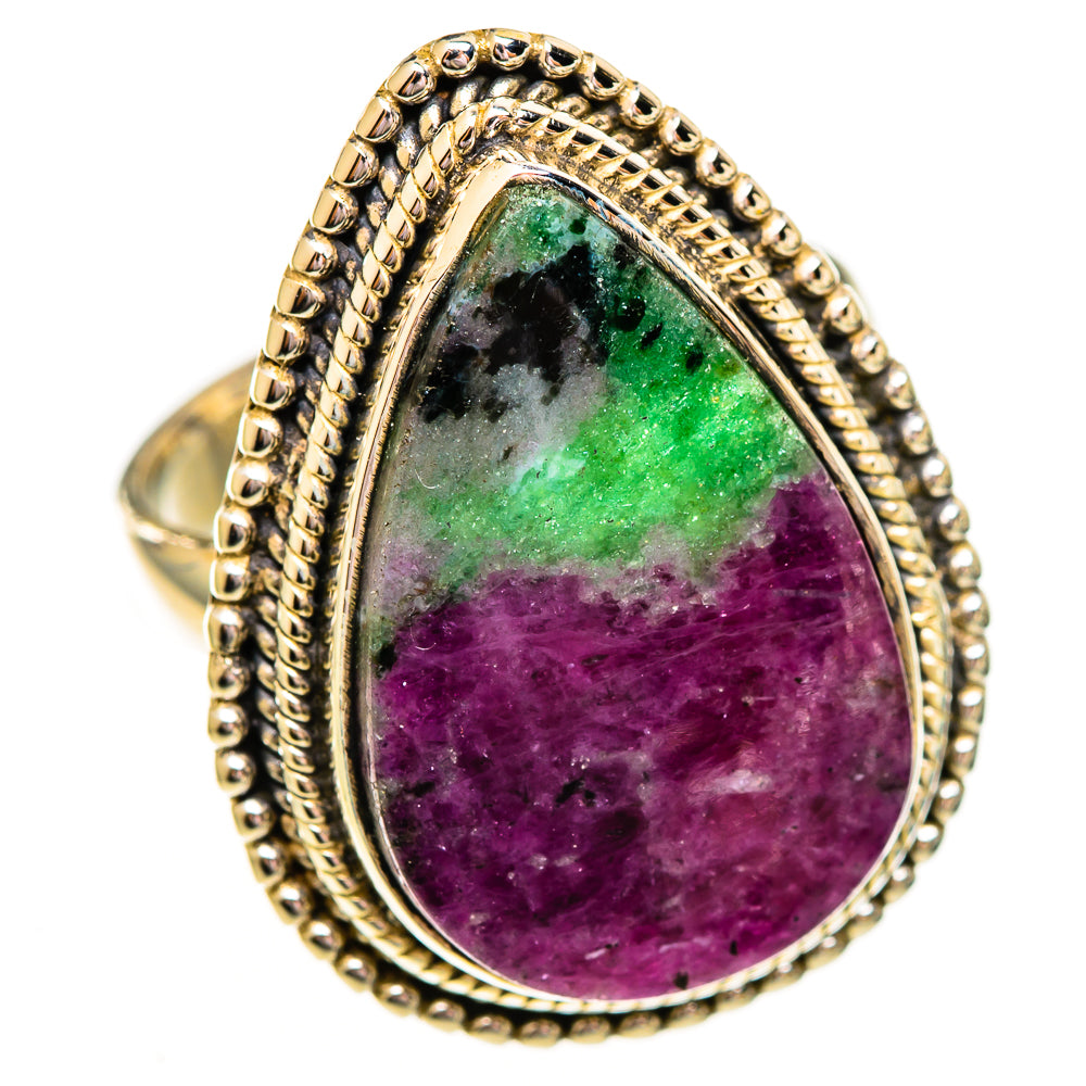 Ruby Zoisite Rings handcrafted by Ana Silver Co - RING111868 - Photo 2