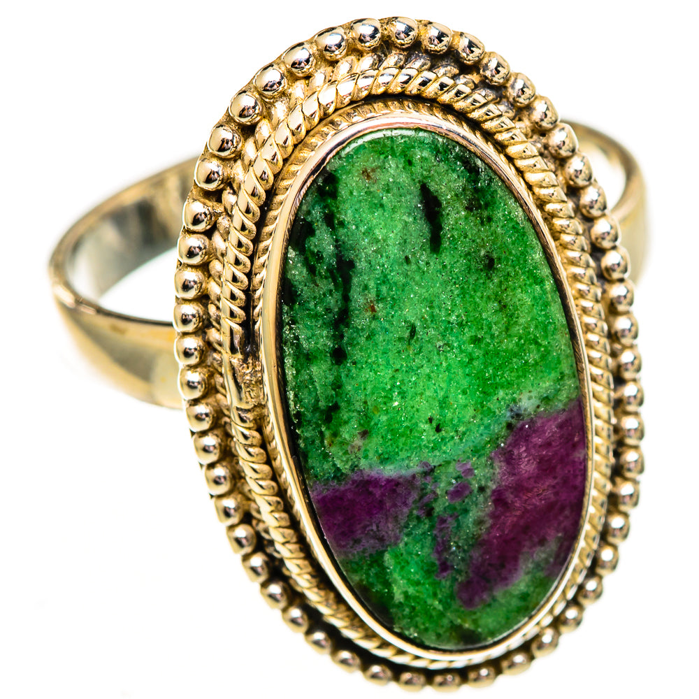 Ruby Zoisite Rings handcrafted by Ana Silver Co - RING111906 - Photo 2