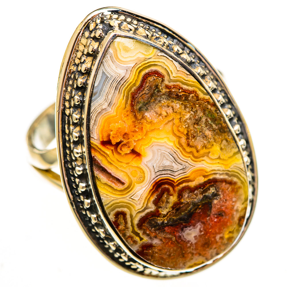 Crazy Lace Agate Rings handcrafted by Ana Silver Co - RING112004 - Photo 2