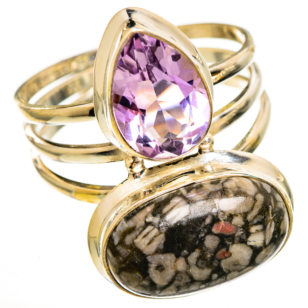 Crinoid Fossil Rings handcrafted by Ana Silver Co - RING112076 - Photo 2