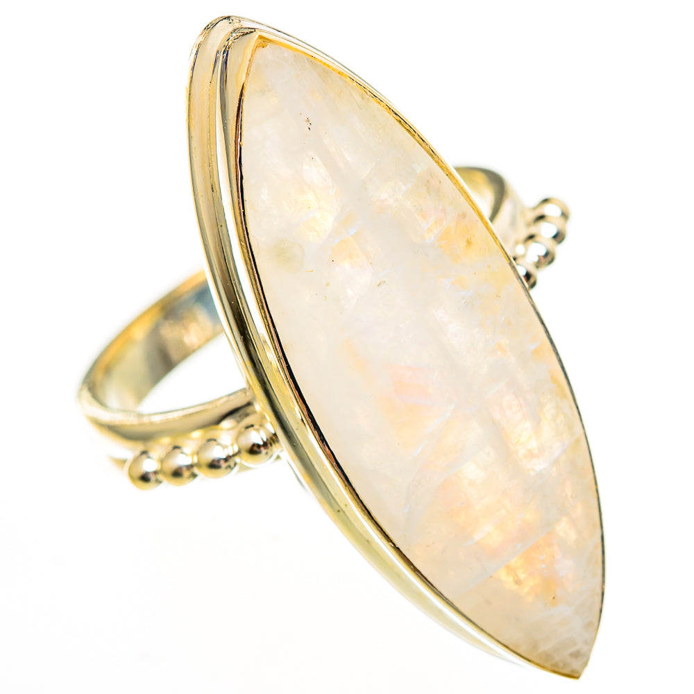 Rainbow Moonstone Rings handcrafted by Ana Silver Co - RING112144 - Photo 2