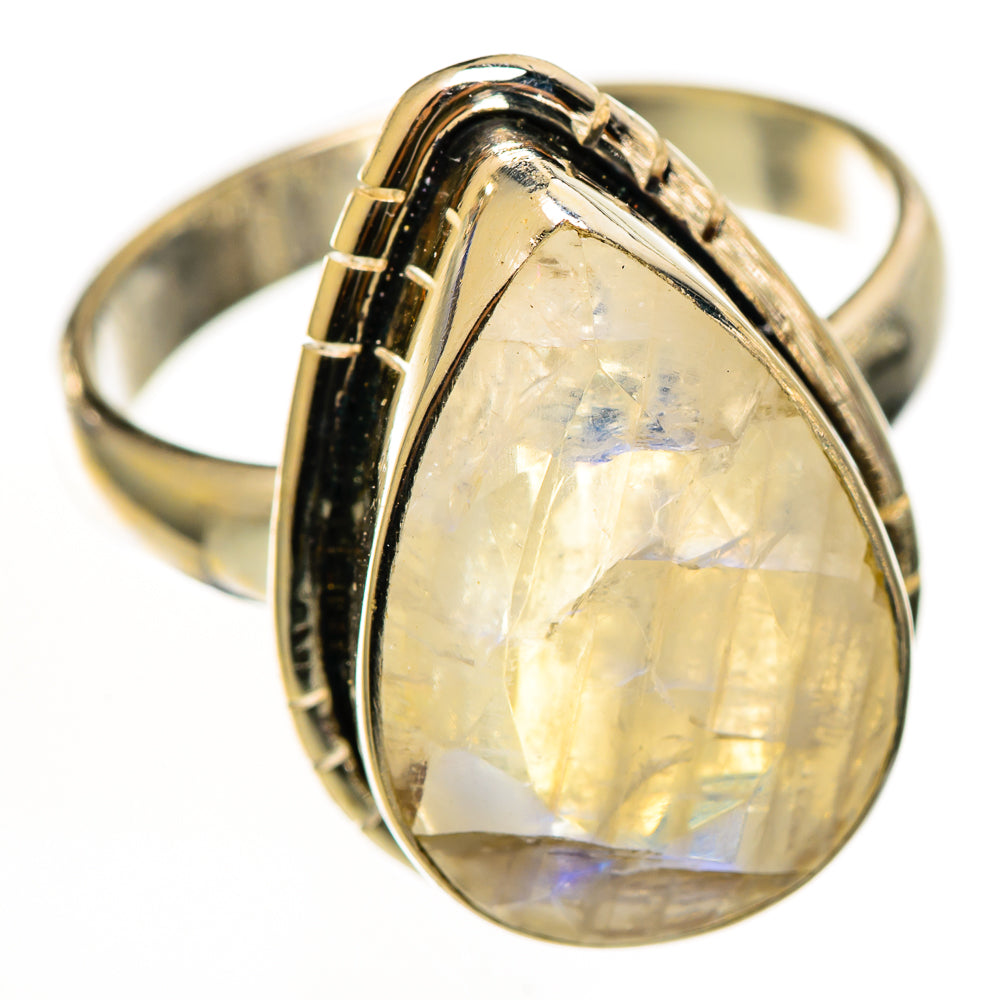 Rainbow Moonstone Rings handcrafted by Ana Silver Co - RING112176 - Photo 2