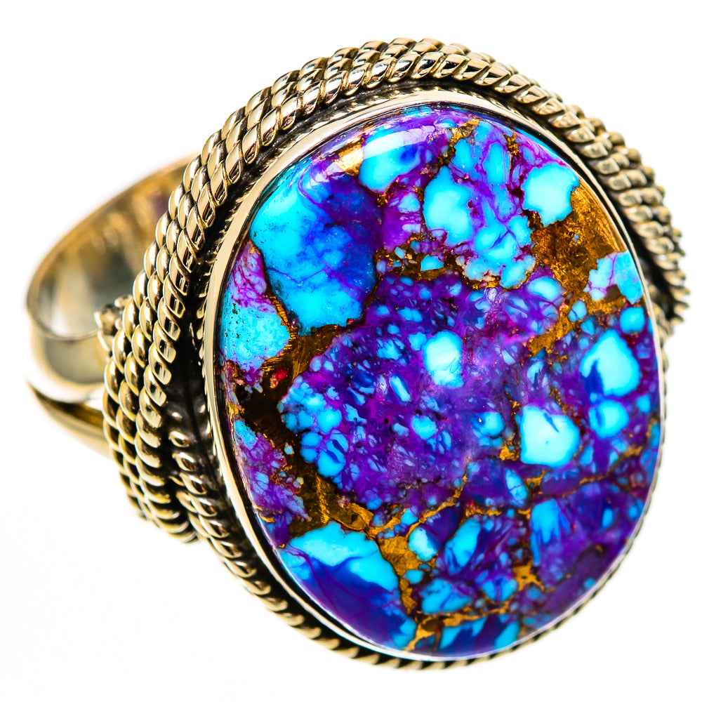 Purple Copper Composite Turquoise Rings handcrafted by Ana Silver Co - RING112198 - Photo 2