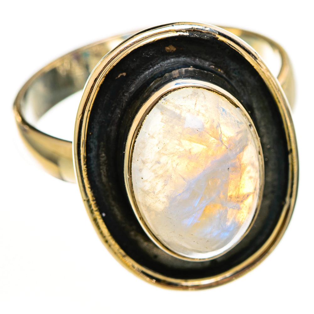 Rainbow Moonstone Rings handcrafted by Ana Silver Co - RING112205 - Photo 2