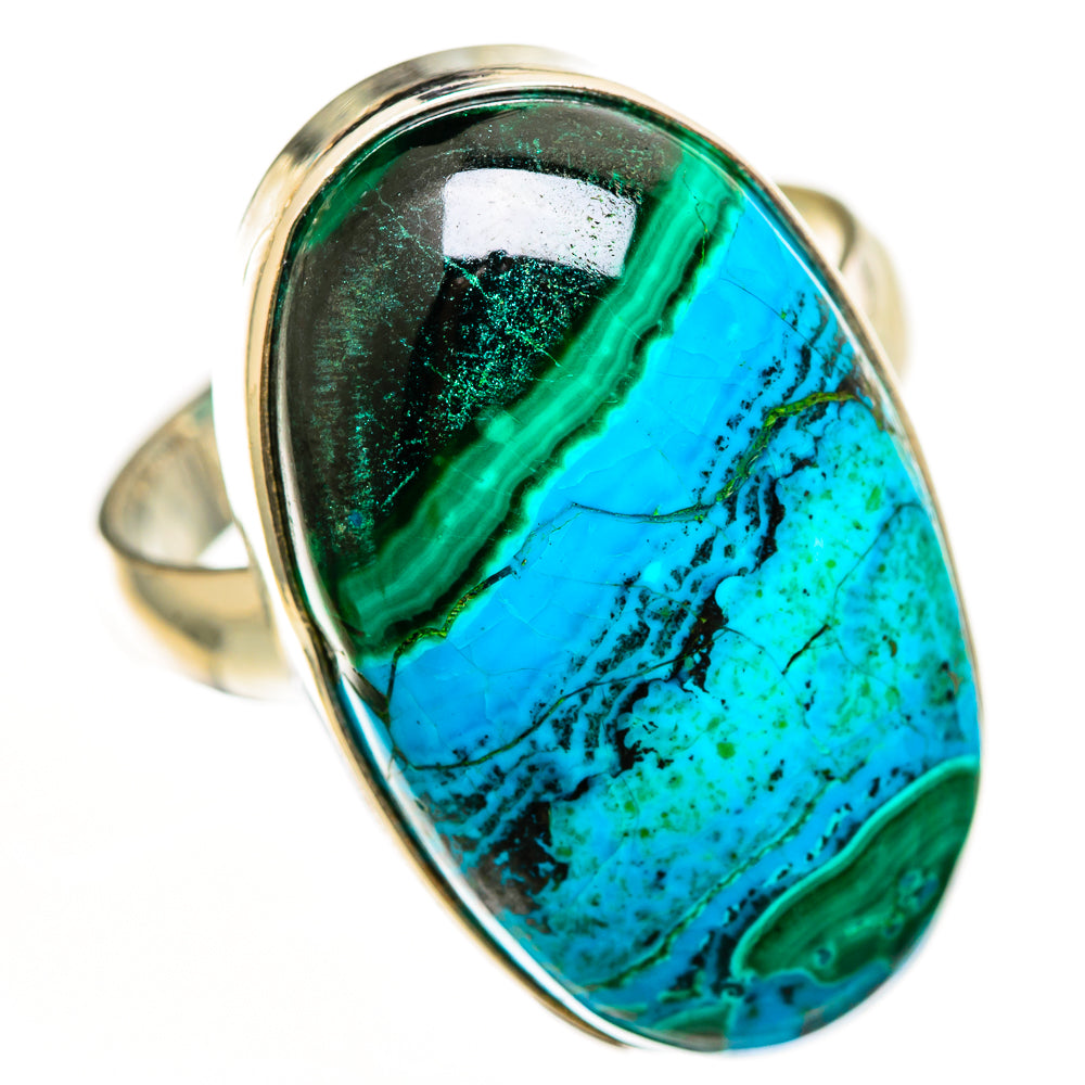 Malachite In Chrysocolla Rings handcrafted by Ana Silver Co - RING112260 - Photo 2