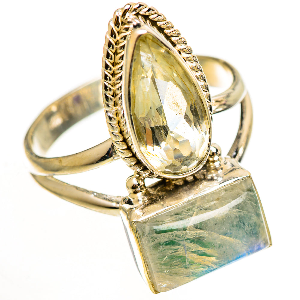 Green Moonstone Rings handcrafted by Ana Silver Co - RING112271 - Photo 2