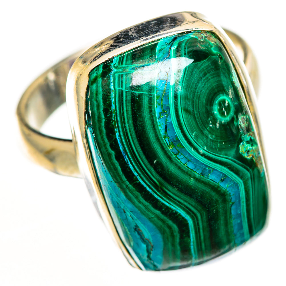Malachite In Chrysocolla Rings handcrafted by Ana Silver Co - RING112274 - Photo 2