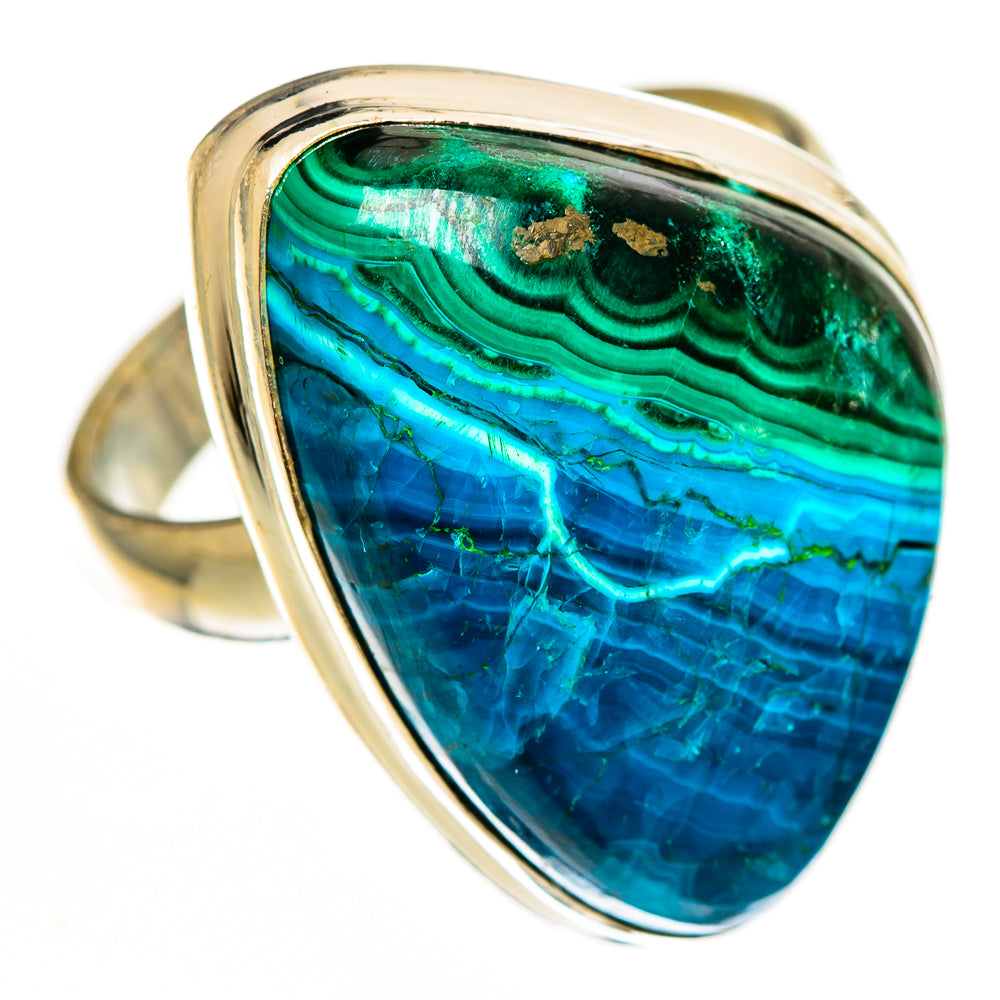 Malachite In Chrysocolla Rings handcrafted by Ana Silver Co - RING112289 - Photo 2