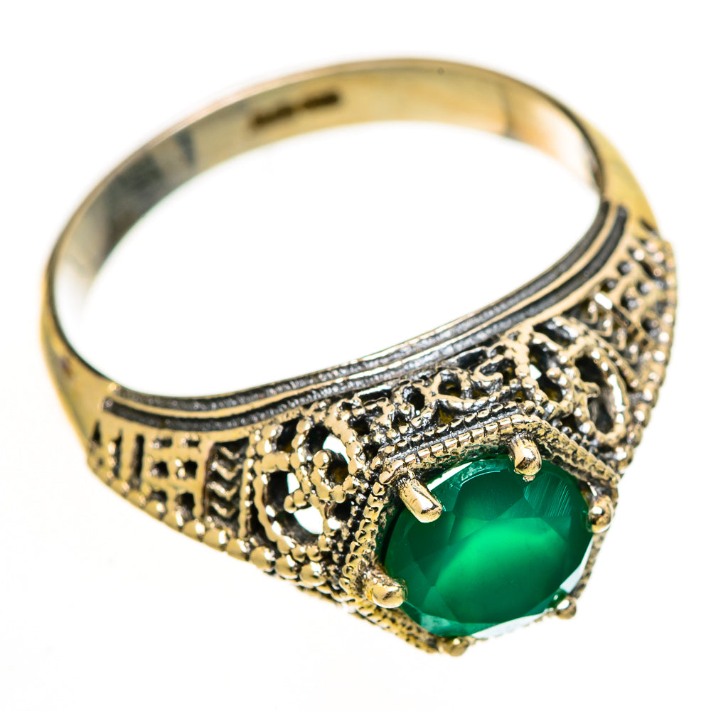 Green Onyx Rings handcrafted by Ana Silver Co - RING112300 - Photo 2